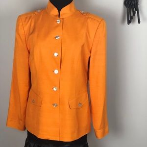 Dana Buchman Silk blazer. Size 8 in Orangeade.